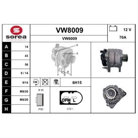 Köp Generator av SNRA VW8009 till det låga priset 2128,47 kr