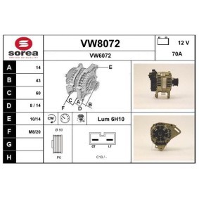 Köp Generator av SNRA VW8072 till det låga priset 1789,45 kr