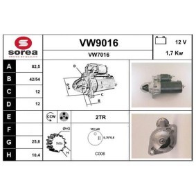 Köp Startmotor av SNRA VW9016 till det låga priset 2486,32 kr