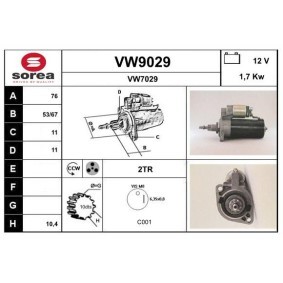Köp Startmotor av SNRA VW9029 till det låga priset 1587,93 kr