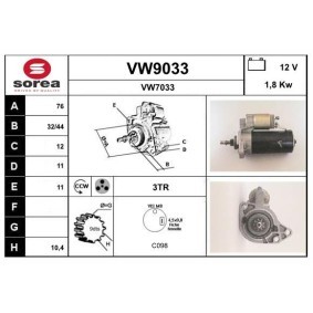 Köp Startmotor av SNRA VW9033 till det låga priset 2081,92 kr