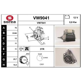 Köp Startmotor av SNRA VW9041 till det låga priset 1516,35 kr