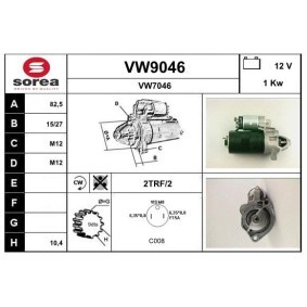 Köp Startmotor av SNRA VW9046 till det låga priset 1655,48 kr