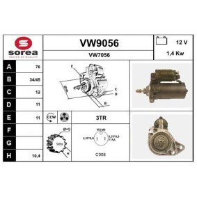 Köp Startmotor av SNRA VW9056 till det låga priset 2009,21 kr