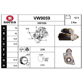 Köp Startmotor av SNRA VW9059 till det låga priset 1724,75 kr