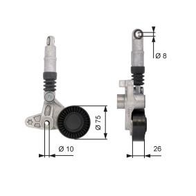 Compre Rolo tensor, correia trapezoidal estriada da GATES T39099 a um preço baixo por 101,94 €