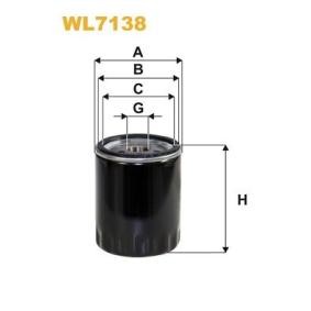 Achetez des Filtre à huile WIX FILTERS WL7138 à prix pour 45,79 €