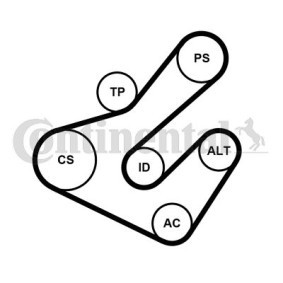 Achetez des Jeu de courroies trapézoïdales à nervures CONTITECH 7PK1795K2 à prix pour 91,28 €