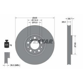 Comprar Disco de freno de TEXTAR 92293903 a bajo precio de 76,89 €