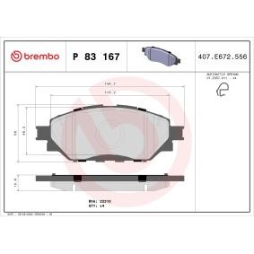Köp Bromsbelägg av BREMBO P 83 167 till det låga priset 535,21 kr