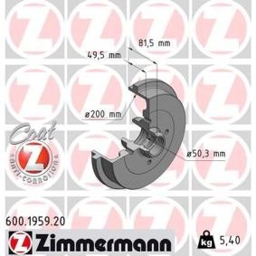 Comprar Tambor de freno de ZIMMERMANN 600.1959.20 a bajo precio de 49,83 €