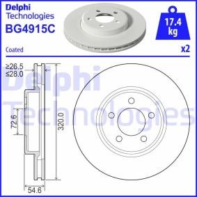 Compre Disco de travão da DELPHI BG4915C a um preço baixo por 63,89 €