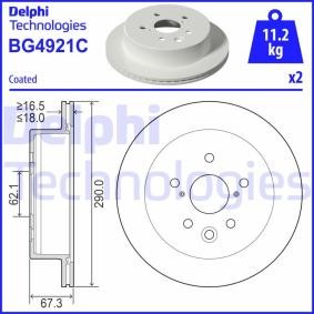 Kjøp Bremseskive av DELPHI BG4921C til den lave prisen 767,05 NOK