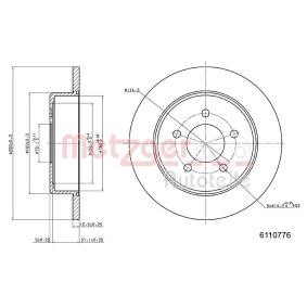 Achetez des Disque de frein METZGER 6110776 à prix pour 60,76 €