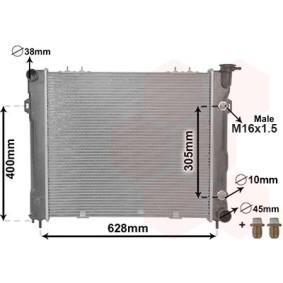 Achetez des Radiateur du moteur VAN WEZEL 21002037 à prix pour 178,31 €
