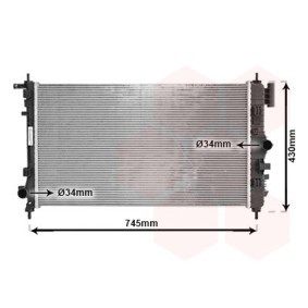 Kjøp Radiator, motorkjøling av VAN WEZEL 37002469 til den lave prisen 2155,32 NOK