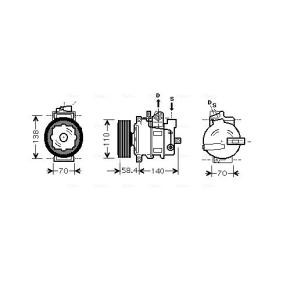 Kjøp AC-kompressor av AVA COOLING SYSTEMS VNAK265 til den lave prisen 7702,15 NOK