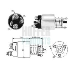 Magnetschalter, Anlasser 6646281 PEUGEOT 2008 von HOFFER