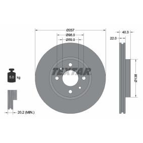 Comprar Disco de freno de TEXTAR 92069600 a bajo precio de 46,36 €