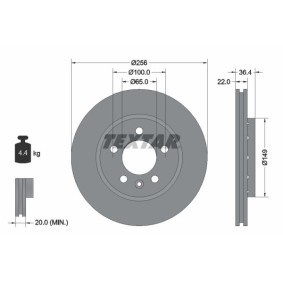 Comprar Disco de freno de TEXTAR 92098600 a bajo precio de 46,24 €