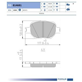 Köp Bromsbelägg av FOMAR Friction FO 814681 till det låga priset 281,32 kr