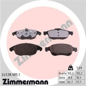 Køb Bremseklodser af ZIMMERMANN 24538.985.1 til den lave pris 654,30 DKK