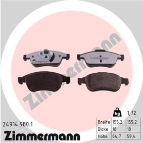 Comprar Juego de pastillas de freno de ZIMMERMANN 24914.980.1 a bajo precio de 78,50 €