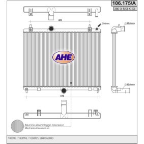 Kjøp Radiator, motorkjøling av AHE 106.175/A til den lave prisen 1732,27 NOK