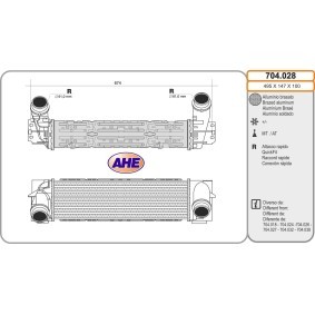 Kjøp Intercooler av AHE 704.028 til den lave prisen 2830,52 NOK