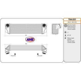 Kjøp Intercooler av AHE 704.031 til den lave prisen 3724,80 NOK
