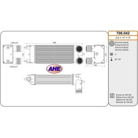 Köp Intercooler av AHE 706.042 till det låga priset 1789,72 kr