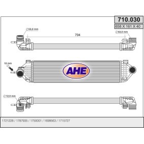 Kjøp Intercooler av AHE 710.030 til den lave prisen 2133,67 NOK