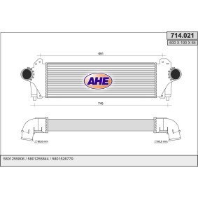 Kjøp Intercooler av AHE 714.021 til den lave prisen 2995,87 NOK