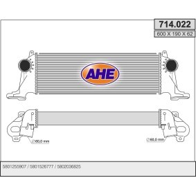 Kjøp Intercooler av AHE 714.022 til den lave prisen 3306,67 NOK