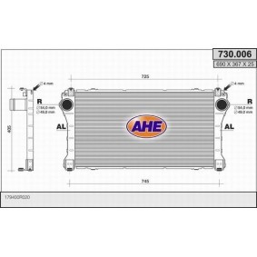 Köp Intercooler av AHE 730.006 till det låga priset 4275,65 kr