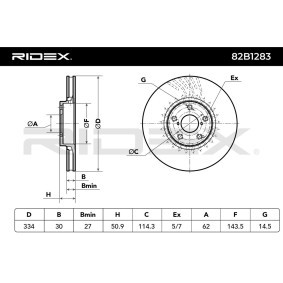 Osta Jarrulevy RIDEX:llä 82B1283 edullisesti hintaan 68,50 €