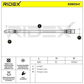 Bremsschlauch 83B0341 von RIDEX günstig für 9,66 € online kaufen