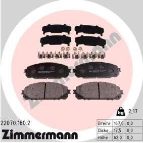Comprar Juego de pastillas de freno de ZIMMERMANN 22070.180.2 a bajo precio de 78,30 €