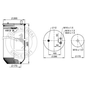 Acquista Soffietto, Sospensione pneumatica da CONTITECH AIR SPRING 4912 N P08 a buon mercato per soli 211,22 €