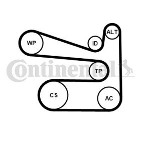 Achetez des Jeu de courroies trapézoïdales à nervures CONTITECH 6PK1693K1 à prix pour 72,18 €