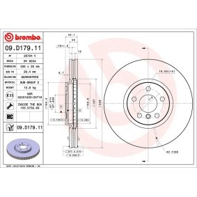Köp Bromsskiva av BREMBO 09.D179.11 till det låga priset 1447,86 kr