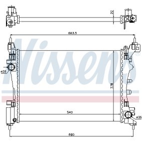 Achetez des Radiateur du moteur NISSENS 690925 à prix pour 108,60 €