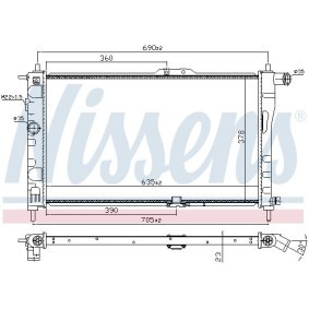 Achetez des Radiateur du moteur NISSENS 692366 à prix pour 95,78 €