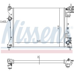 Achetez des Radiateur du moteur NISSENS 698274 à prix pour 134,28 €