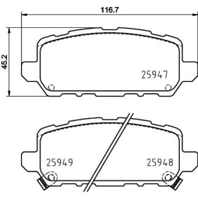 Køb Bremseklodser af HELLA 8DB 355 025-591 til den lave pris 514,41 DKK
