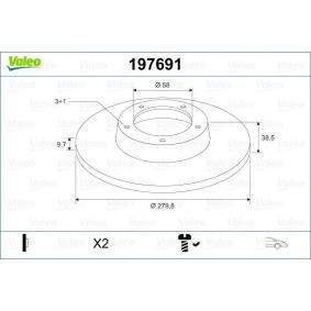 Acquista Disco freno da VALEO 197691 a buon mercato per soli 91,19 €