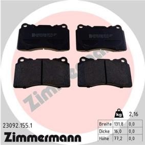 Comprar Juego de pastillas de freno de ZIMMERMANN 23092.155.1 a bajo precio de 63,90 €