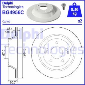 Bremsscheibe BG4956C SSANGYONG TIVOLI von DELPHI