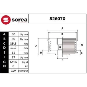 Köp Frihjulskoppling, generator av SNRA 826070 till det låga priset 437,83 kr