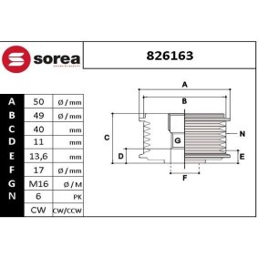 Köp Frihjulskoppling, generator av SNRA 826163 till det låga priset 678,36 kr